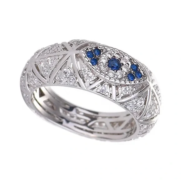 Sapphire Evil Eye Ring - Picture 10 of 11